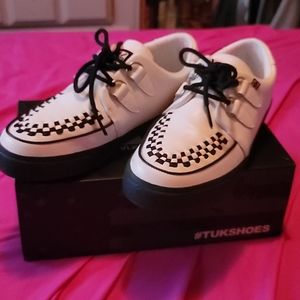 T.U.K White and Black Sneaker Creepers